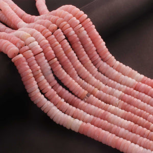 1  Strand  Natural Pink Opal Faceted Heishi Tyre Shape Gemstone Beads,  Pink Opal Tyre Wheel Rondelles Beads, 7mm-8mm -8 Inches BR02902 - Tucson Beads