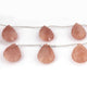 1 Strands Peach Moonstone Faceted  Briolettes - Pear Briolettes  -22mmx15mm-30mmx20mm 11 Inches BR1825 - Tucson Beads