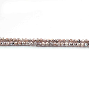 1 Strand Gray Moonstone Silver Coated Faceted Balls - Gray Moonstone Gemstone Balls 3mm 13 Inches RB0289 - Tucson Beads