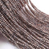 AAA Gray Moonstone Silver Coated Micro Faceted 3mm Beads -RB0289