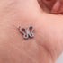 1 Pc Pave Diamond 925 Sterling Silver Butterfly Charm Pendant 11mmX12mm Pdc265