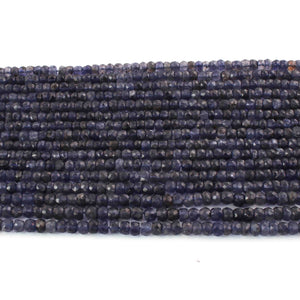 2 Strands Iolite Faceted Rondelles - Semi Percious Stone Rondelles - 5mm -13 Inch RB0130 - Tucson Beads
