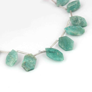 1  Strand Amazonite Faceted Fancy Shape Briolettes  - Faceted Briolettes - 19mmx10mm-26mmx14mm 8 Inches BR1804 - Tucson Beads