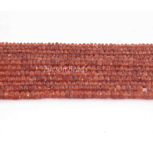5 Strands Hessonite Gemstone Balls, Semiprecious beads 13 Inches Long- Faceted Gemstone -3mm Jewelry RB0111 - Tucson Beads