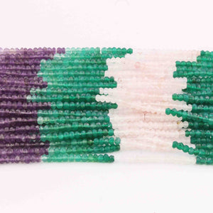 5 Strands Mix stone Faceted Rondelles Beads --Multi Stone Roundle Beads 4mm 13.5 Inches RB334 - Tucson Beads