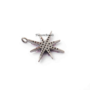 1 Pc Beautiful Ruby Star 925 Sterling Silver/ Vermeil Single Bail Pendant 22mmx19mm WTC454 - Tucson Beads