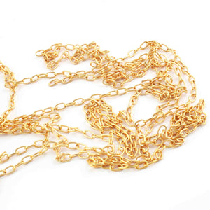 5 Feet Gold Plated Copper Chain - Cable Oval Link Chain - Copper Gold Curb Chain - Soldered Chain 6mmx3mm GPC1501 - Tucson Beads