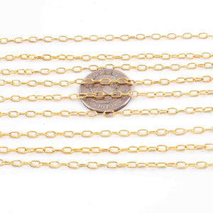 5 Feet Gold Plated Copper Chain - Cable Oval Link Chain - Copper Gold Curb Chain - Soldered Chain 6mmx3mm GPC1501 - Tucson Beads