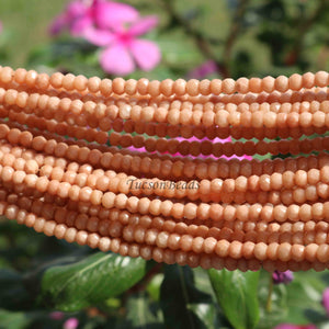 5  Strand Red  Amazonite Faceted Rondelles -Red Amazonite Round Rondelles  Beads 5mm-4mm  12.5  Inches BR0376 - Tucson Beads