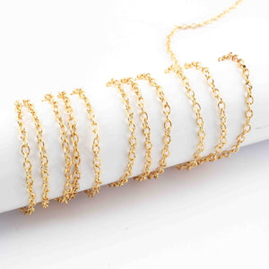 5 Feet Gold Plated Copper Chain - Cable Oval Link Chain - Copper Gold Curb Chain - Soldered Chain 4mmx2mm GPC1502 - Tucson Beads