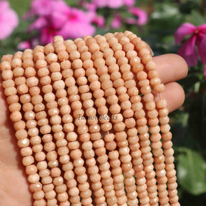 5  Strand Red  Amazonite Faceted Rondelles -Red Amazonite Round Rondelles  Beads 5mm-4mm  12.5  Inches BR0376 - Tucson Beads
