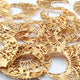 5 Pcs Gold Curved Necklace Pendant Charm - 24k Matte Gold Plated  - Copper Fancy Pendant 53mmx44mm GPC1453 - Tucson Beads