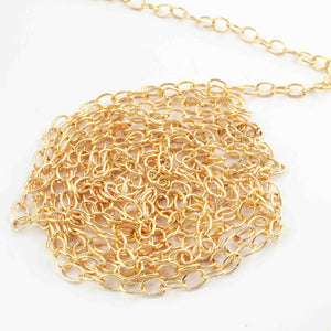 5 Feet Gold Plated Copper Chain - Cable Oval Link Chain - Copper Gold Curb Chain - Soldered Chain 6mmX4mm GPC1505 - Tucson Beads