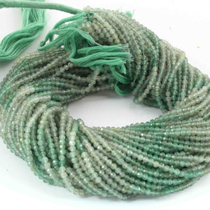 5 Strand Green Rutile Faceted Balls - Ball Beads Gemstone Beads - 3mm -13 Inches - rb0258 - Tucson Beads