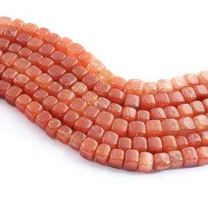 1 Strand Cherry Quartz Smooth Cube Briolettes - Box Shape Beads - 8mmx7mm-9mmx9mm - 11 Inches BR02617 - Tucson Beads