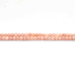 1 Long Strand Peach Moonstone Silver Coated Faceted Balls beads - Gemstone ball Beads 9-10mm 15 Inches RB0291 - Tucson Beads