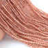 AAA Peach Moonstone   Micro Faceted 3mm Beads -RB0291