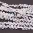 1 strand White Rainbow Moonstone Faceted Briolettes - Heart Shape  6mm-9mm-10 inches BR1027