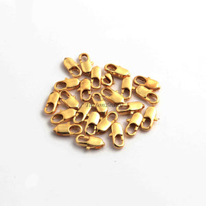 23  Pcs Copper Pendant Clasp Antique 24k Gold  Plated Lock Pendant Hook -Necklace Pendant Hooks - 19mmx6mm GPC105 - Tucson Beads