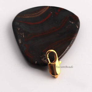 23  Pcs Copper Pendant Clasp Antique 24k Gold  Plated Lock Pendant Hook -Necklace Pendant Hooks - 19mmx6mm GPC105 - Tucson Beads