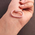 1 Pc Pink Color Designer Enamel Brass Carabiner -  Enamel Lock 30mmx19mm  CB076