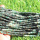 1 Full Strand Shaded Emerald Smooth Heishi Round wheel Rondelles Beads - Shaded Emerald Rondelles - 6mm-12mm 18 Inch  BR0309 - Tucson Beads