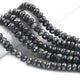 1 Strand Black Moonstone Silver Coated  Faceted Rondelles  - Gemstone Rondelles  8mm-9mm  14 Inches BR0669 - Tucson Beads