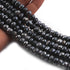 1 Strand Black Moonstone Silver Coated  Faceted Rondelles  - Gemstone Rondelles  8mm-9mm  14 Inches BR0669