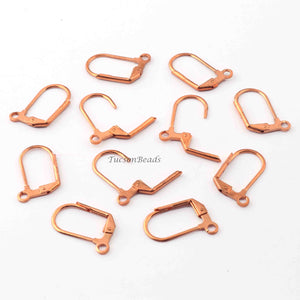 12  Pcs  Copper Leverback Earwires Earring Hoops Earring hoops Rose Gold Plated   -Hoops Earring - 17mmx15mm GPC094 - Tucson Beads
