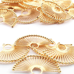 5 Pcs Gold Curved Necklace Pendant Charm - 24k Matte Gold Plated  - Brass Gold Arc Pendant 32mmx46mm GPC1458 - Tucson Beads