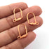 12  Pcs  Copper Leverback Earwires Earring Hoops Earring hoops Rose Gold Plated   -Hoops Earring - 17mmx15mm GPC094