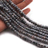 1  Long Strand Gray Moonstone Silver Coated Faceted Rondelles -Round Shape Roundels 8mmx9mm 14.5 Inches BR0658