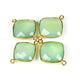 5 Pcs Aqua Chalcedony 24k Gold Plated Faceted Cushion Shape Double Bail Connector - 26mmx19mm PC543 - Tucson Beads