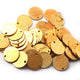 50 Pcs Gold Round Charm 24k Gold Plated On Copper - Gold mat finish charm 10mm GPC962 - Tucson Beads