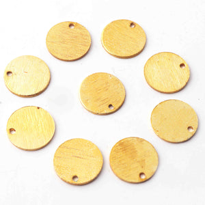 50 Pcs Gold Round Charm 24k Gold Plated On Copper - Gold mat finish charm 10mm GPC962 - Tucson Beads