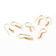 12 Pairs Copper Earring Hooks Wires Earring Hooks 24k Gold Plated  -Hooks Earring - 22mmx10mm GPC020 - Tucson Beads
