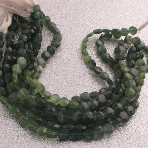 1 Strand Serpentine Faceted Coin Shape Briolettes - Coin Beads 10mmx9mm 7mmx7mm, 7.5 Inches BR0297 - Tucson Beads