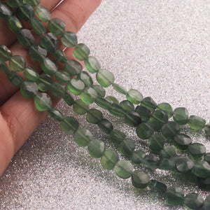 1 Strand Serpentine Faceted   Briolettes - Coin Shape  Briolettes - 7mm 8 Inches BR4007 - Tucson Beads