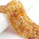1  Strand Shaded Yellow Quartz Faceted  Briolettes - Cube Shape  Briolettes - 5mmx6mm-7mmx8mm - 8 Inches BR02622 - Tucson Beads