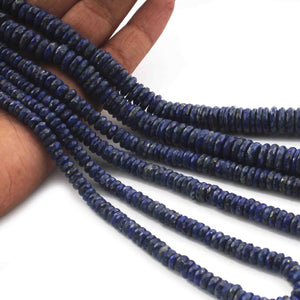 1 Long Strand Lapis Lazuli Heshi Faceted Briolettes  - Wheel Shape Briolettes 6mm-9mm  16 Inches BR0713 - Tucson Beads