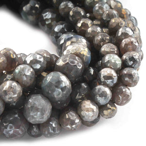 1 Strand Labradorite Silver Coated Best Quality Faceted Round Balls - Faceted Balls Beads - 5mm 10 Inches BR0727 - Tucson Beads