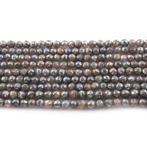 1 Strand Labradorite Silver Coated Best Quality Faceted Round Balls - Faceted Balls Beads   5mm-7mm  10.5 Inches BR0728 - Tucson Beads