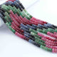 5 Strands Multi Sapphire Precious Necklace  Faceted Rondelle  - Round Shape Rondelles Beads - 3mm -19 Inches SPB0080 - Tucson Beads