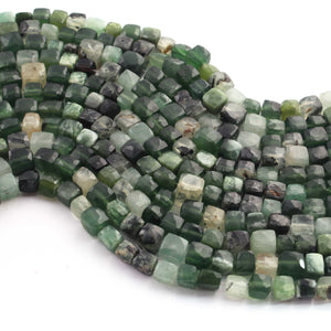 1 Strand Serpentine Faceted Cube Briolettes - Box Shape Beads - 5mmx6mm-7mmx8mm - 8.5 Inches BR02600 - Tucson Beads