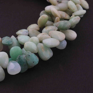 1 Strand Chrysoprase Faceted Briolettes - Pear Drop Briolettes - 9mmx7mm-12mmx7mm 8 inches BR0737 - Tucson Beads