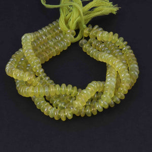 1 Strands Green Chalcedony Silver Coated Smooth Rondelles  -6mm-7mm -8 Inch BR1105 - Tucson Beads