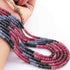 5 Strands Multi Sapphire Precious Necklace  Faceted Rondelle  - Round Shape Rondelles Beads - 3mm-4mm -19 Inches SPB0083