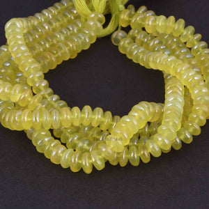 1 Strands Green Chalcedony Silver Coated Smooth Rondelles  -6mm-7mm -8 Inch BR1105 - Tucson Beads