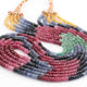 5 Strands Multi Sapphire Precious Necklace  Faceted Rondelle  - Round Shape Rondelles Beads - 3mm-5mm -19 Inches SPB0084 - Tucson Beads