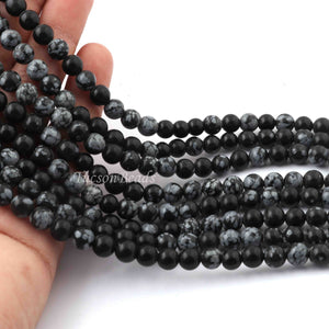 1 Strand Snowflak , Best Quality , High Quality , Smooth Round Balls - Smooth Balls Beads -7mm  15 Inches BR0094 - Tucson Beads